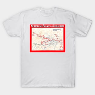 Vintage Metropolitan Railway Map of London T-Shirt